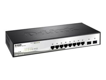 D-Link DGS-1210-10 L2/L3 Smart+ Switch, 8x GbE, 2 SFP, fanless, DGS-1210-10