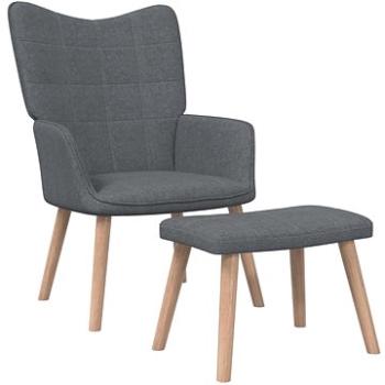 Relaxační židle se stoličkou tmavě šedá textil, 327931 (327931)