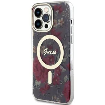 Guess PC/TPU Flowers IML MagSafe Kompatibilní Zadní Kryt pro iPhone 13 Pro Max Kaki (GUHMP13XHCFWSA)