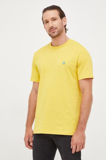 Bavlněné tričko United Colors of Benetton žlutá barva