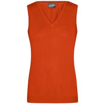 James & Nicholson Dámský svetr bez rukávů JN656 - Tmavě oranžová | L