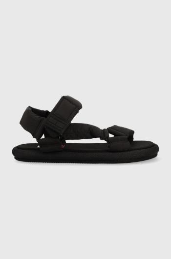 Sandály Tommy Jeans POPPY SOFT PADDED dámské, černá barva, EN0EN02120