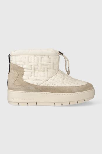 Sněhule Tommy Hilfiger TOMMY MONOGRAM SNOWBOOT béžová barva, FW0FW07637