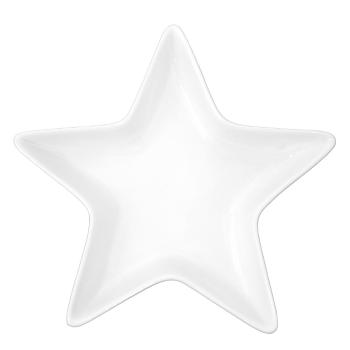 Bílá keramická miska ve tvaru hvězdy White Star - 15*15*2 cm 6CE1461