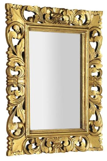 SAPHO SAMBLUNG zrcadlo ve vyřezávaném rámu, 60x80cm, zlatá IN121