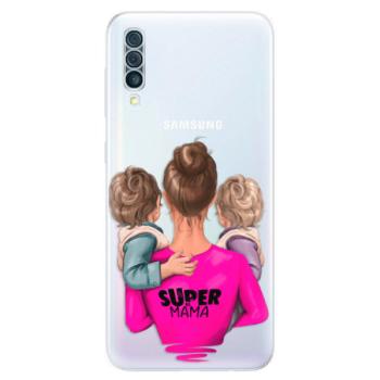 Odolné silikonové pouzdro iSaprio - Super Mama - Two Boys - Samsung Galaxy A50