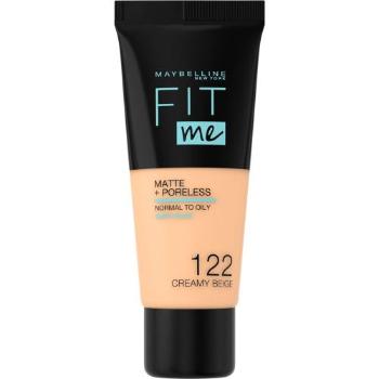 Maybelline Fit Me! Matte + Poreless 30 ml make-up pro ženy 122 Creamy Beige na smíšenou pleť; na mastnou pleť; na problematickou pleť s akné