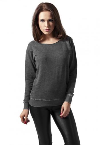 Urban Classics Ladies Burnout Open Edge Crew darkgrey - XS