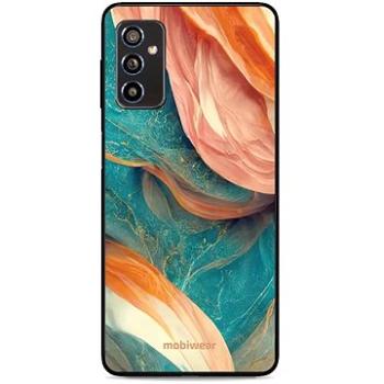 Mobiwear Glossy lesklý pro Samsung Galaxy M52 5G - G025G - Azurový a oranžový mramor (5904808526838)