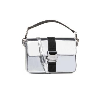 Tommy Hilfiger Tommy Jeans dámská metalická stříbrná crossbody kabelka FEMME ITEM CROSSOVER MET