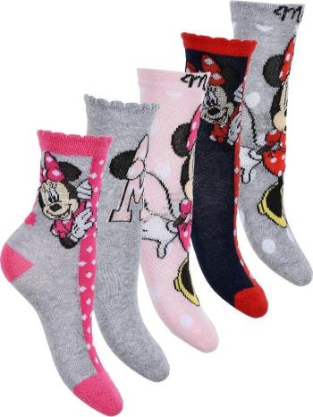 MINNIE MOUSE BAREVNÉ DÍVČÍ PONOŽKY - 5 PÁRŮ Velikost: 31/34