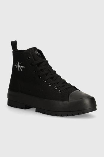 Kecky Calvin Klein Jeans LUGGED HYBRID HIGH LACEUP MTR pánské, černá barva, YM0YM01021