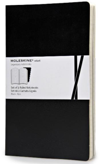 Moleskine - zápisníky Volant 2ks - linkované, černé L