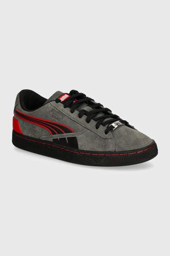 Semišové sneakers boty Puma F1 Suede T šedá barva, 308438