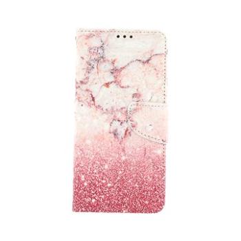 TopQ Samsung A12 knížkové Růžový mramor 57129 (Sun-57129)
