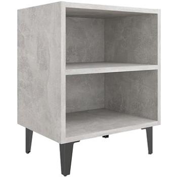 SHUMEE Noční stolek s kovovými nohami betonově šedý 40 × 30 × 50 cm, 805805 (805805)