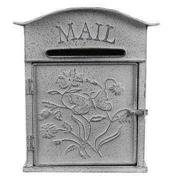 Světle šedá retro poštovní schránka Mail - 26*10*31 cm 6Y4795