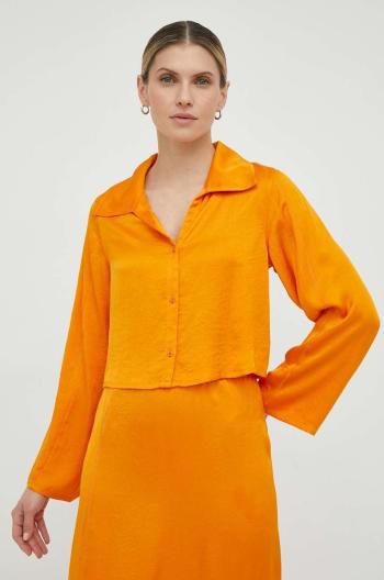 Košile American Vintage dámská, oranžová barva, regular, s klasickým límcem
