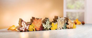 Led dřevěná dekorace podzimní listí