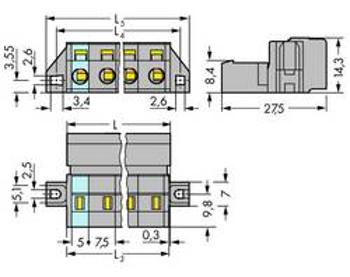 Pinová lišta (standardní) WAGO 731-612/019-000, 102.30 mm, pólů 12, rozteč 7.50 mm, 10 ks