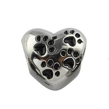 Šperky4U Navlékací ocelový přívěšek korálek - srdce - K0060