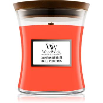 Woodwick Crimson Berries vonná svíčka s dřevěným knotem 85 g