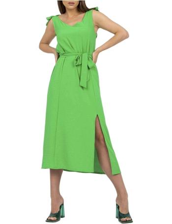 Zelené letní midi šaty s vázáním vel. S