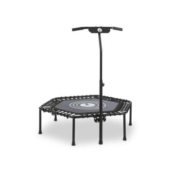 KLARFIT Jumpanatic fitness trampolína, 44 "/ 112 cm Ø, rukojeť, sklápěcí, černá barva