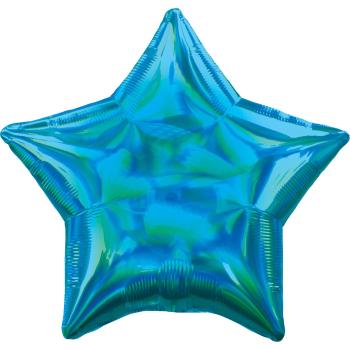 Amscan Fóliový balón - Holografická modrá Hvězda