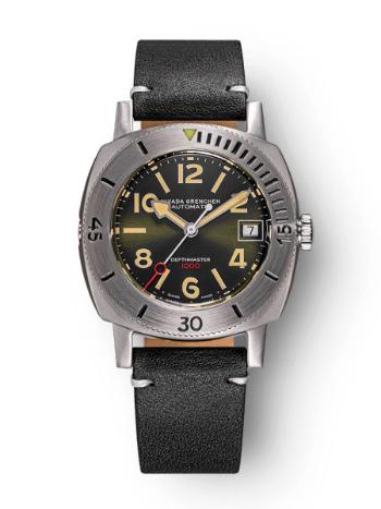 Nivada Grenchen Depthmaster Numerals - Black Leather