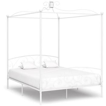 Rám postele s nebesy bílý kovový 160x200 cm (284472)