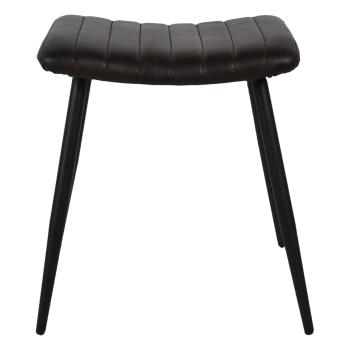 Černá stolička s koženým sedákem - 43*38*47 cm 60959