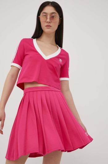 Sukně adidas Originals Adicolor HG6151 růžová barva, mini, áčková