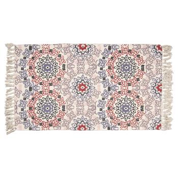 Bavlněný koberec s barevnými ornamenty a třásněmi - 70*120 cm KT080.055