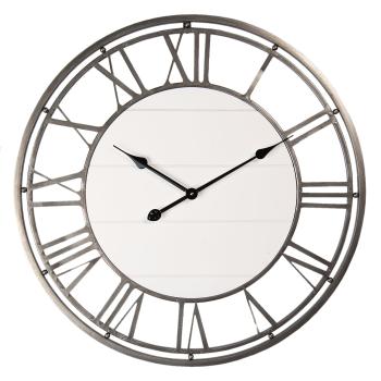 Nástěnné hodiny v kovovém rámu s římskými číslicemi Ninon – Ø 70*4 cm / 1*AA 5KL0183