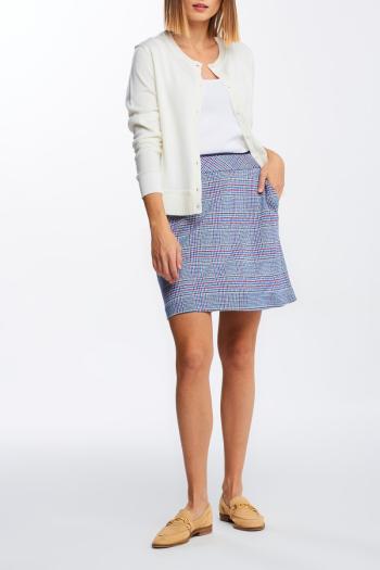 SUKNĚ GANT D1. A-LINE CHECK JERSEY SKIRT modrá 46