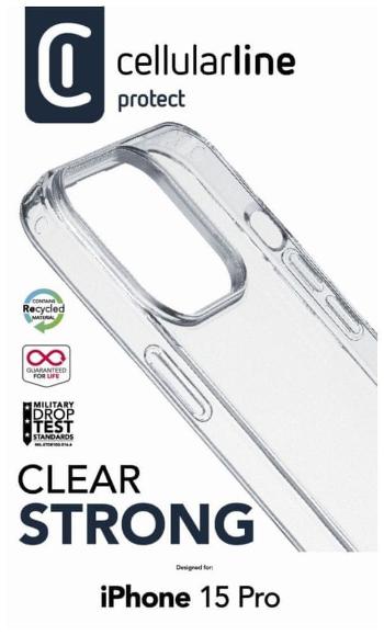 CellularLine Zadní čirý kryt s ochranným rámečkem Clear Duo pro Apple iPhone 15 Pro, CLEARDUOIPH15PROT