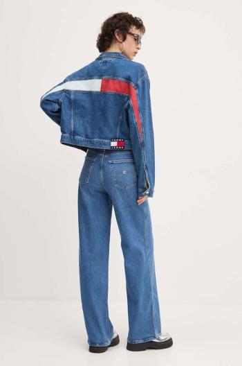 Džínová bunda Tommy Jeans dámská, modrá barva, přechodná, DW0DW18207