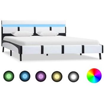 Rám postele s LED světlem bílý umělá kůže 160x200 cm (280300)