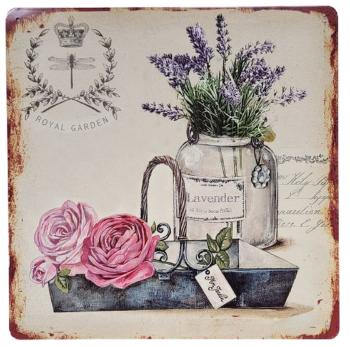 Nástěnná kovová cedule Lavender - 30*30 cm 8PL-119830301111