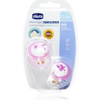 Chicco Physio Air Latex Girl dudlík 0-6 m 2 ks