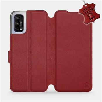 Flip pouzdro na mobil Realme 7 5G - Tmavě červené - kožené -   Dark Red Leather (5903516611805)