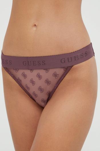 Kalhotky Guess fialová barva, průhledné