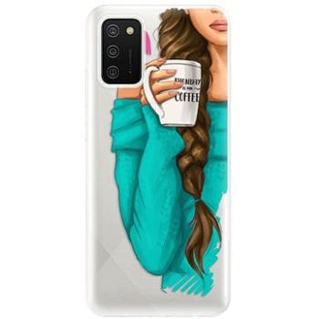 iSaprio My Coffe and Brunette Girl pro Samsung Galaxy A02s (coffbru-TPU3-A02s)