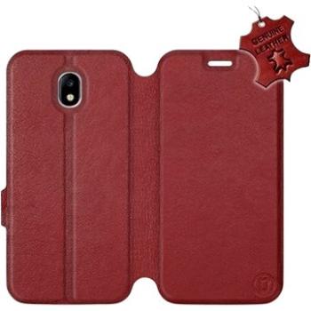 Flip pouzdro na mobil Samsung Galaxy J5 2017 - Tmavě červené - kožené -   Dark Red Leather (5903226518142)