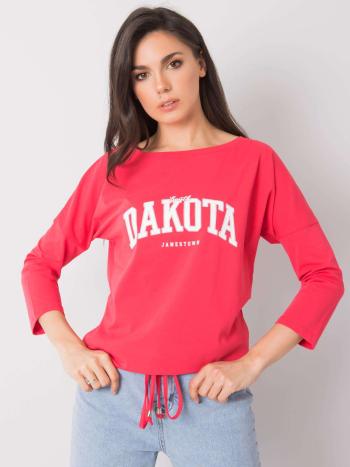 RŮŽOVÉ DÁMSKÉ TRIČKO S NÁPISEM DAKOTA RV-BZ-6673.61-CORAL Velikost: XL