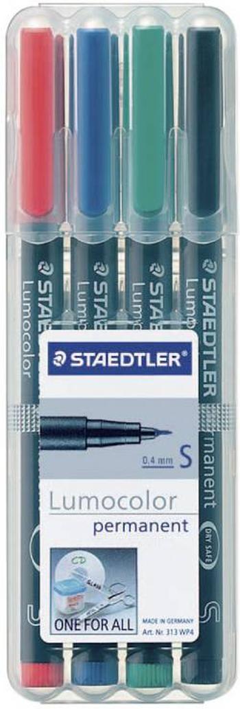 Staedtler Lumocolor permanent S DRY SAFE 313 WP4 permanentní popisovač , červená, modrá, zelená, černá