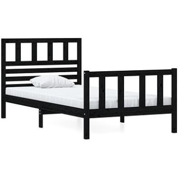 Rám postele černý masivní dřevo 90 × 200 cm, 3101142 (3101142)