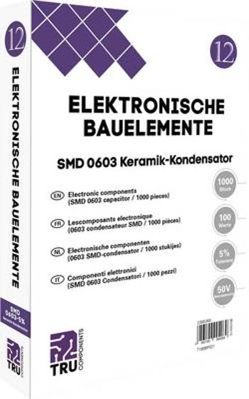 Sada keramických kondenzátorů SMD 0603 TRU COMPONENTS T1806P021, 50 V, 5 %, (d x š) 1.6 mm x 0.8 mm, 1000 díly