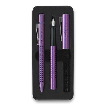 Sada Plnicí pero a kuličkové pero Faber-Castell Grip Edition Glam - Výběr barev 0021/20153 - fialová